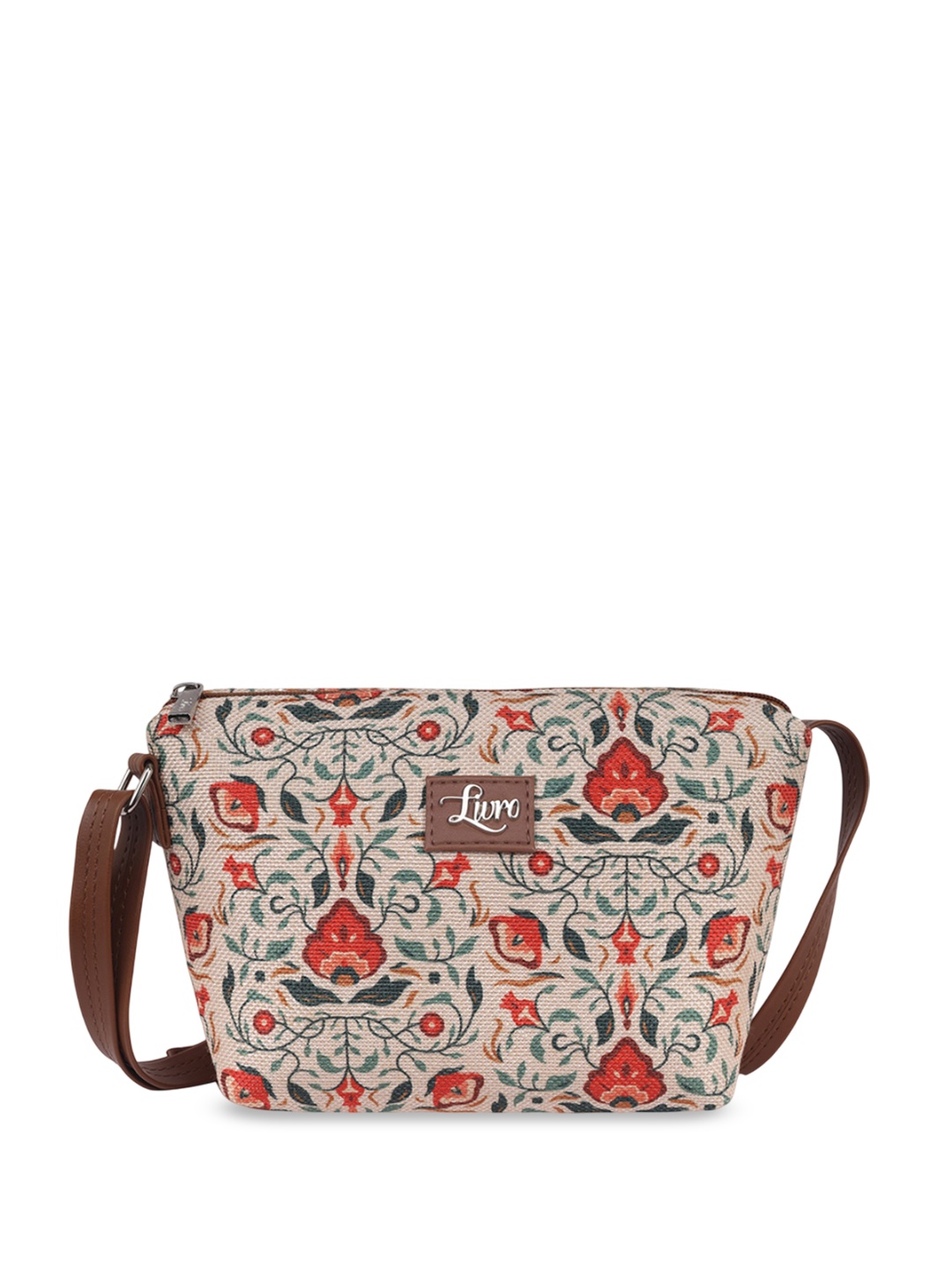 

LIVRO Floral Bucket Sling Bag, Brown