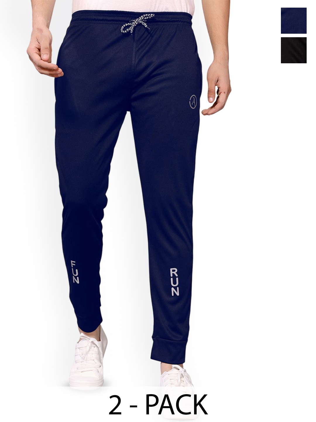 

Moda Rapido Men Pack Of 2 Mid Rise Joggers, Black