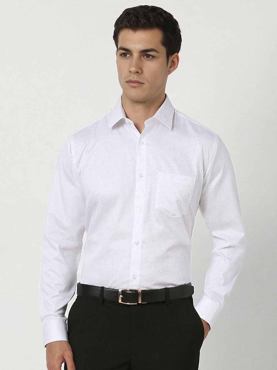 

Van Heusen Men Floral Opaque Printed Formal Shirt, White