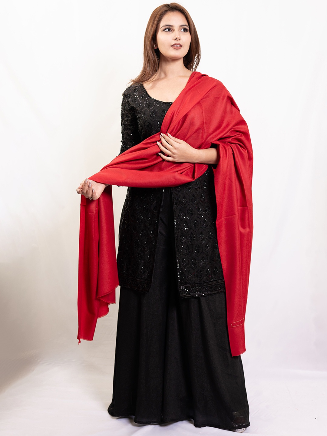 

PASHGIRI Self-Design Shawl, Maroon