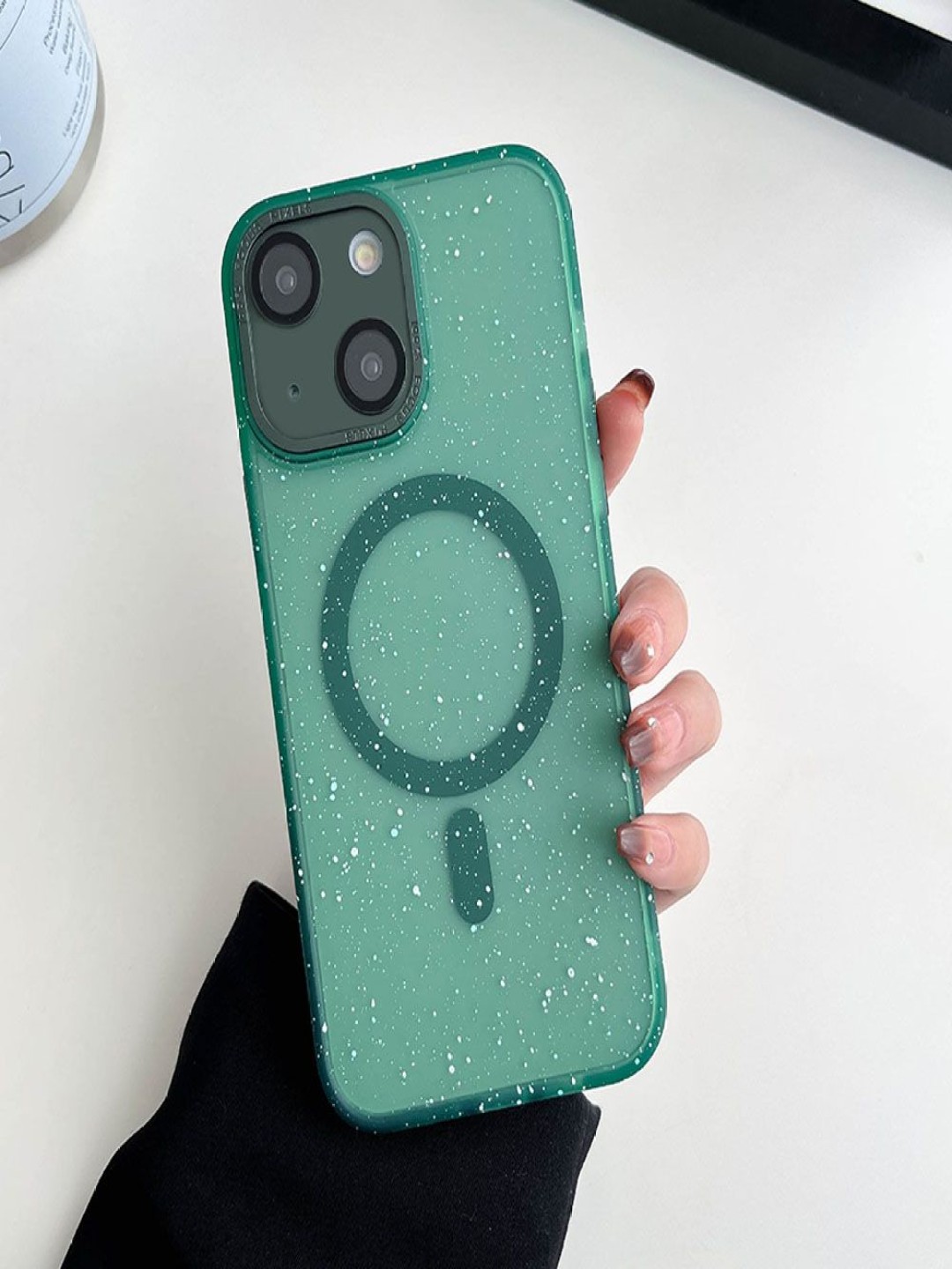 

Luxury Kase LK098 Anti-Splash Magnetic Wireless Charging iPhone 13 Back Case, Green