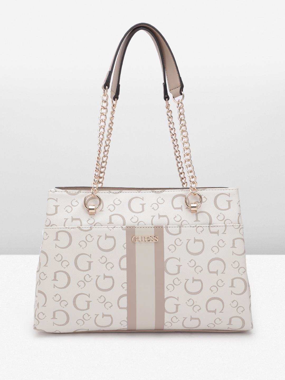 

GUESS Printed Structured Shoulder Bag, Off white