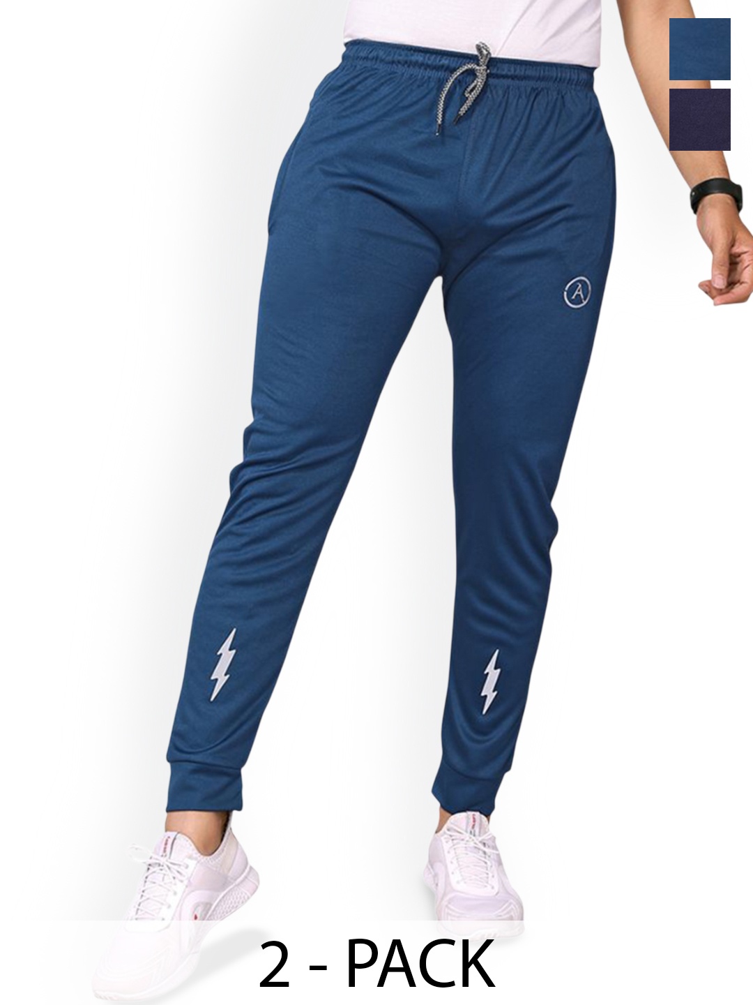 

Moda Rapido Men Pack Of 2 Mid Rise Joggers, Blue
