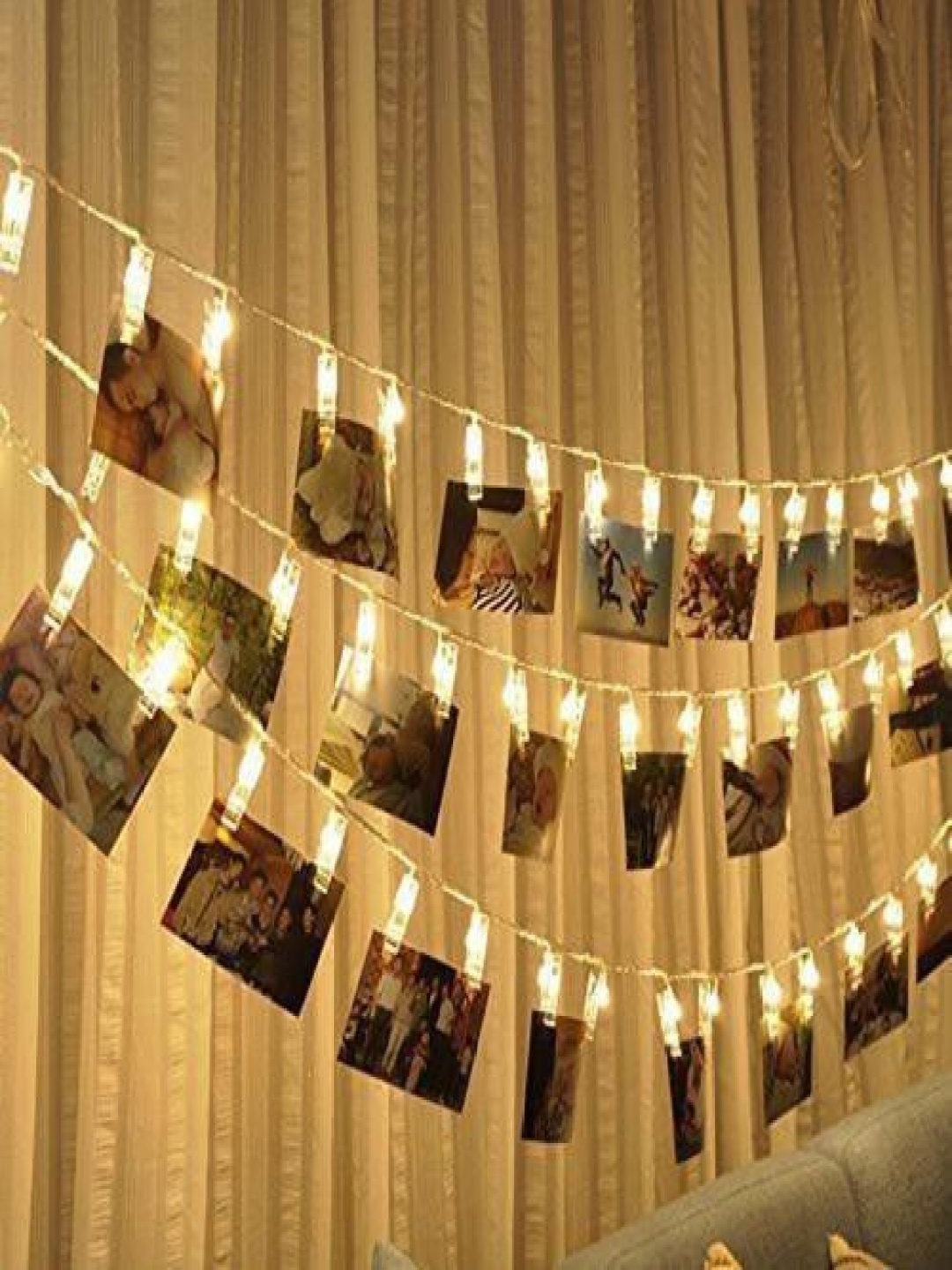 

ENORMITY Gold Toned Photo Clip Shape String Lights