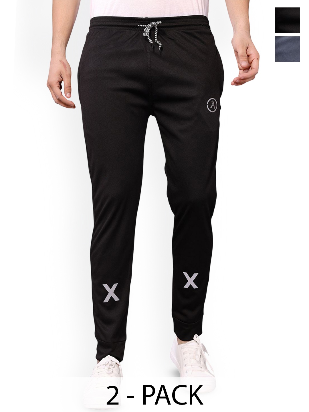 

Moda Rapido Men Pack Of 2 Mid Rise Joggers, Black