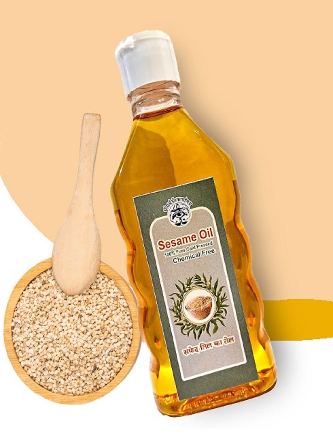 

Bhimseni Karyalay Cold Pressed Sesame Oil For Hair & Skin - 200 ml, White