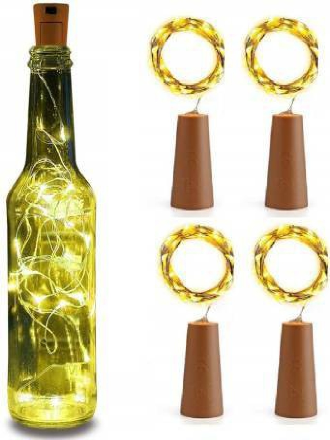 

ENORMITY Yellow 4 Pieces Rice Shape Cork String Lights