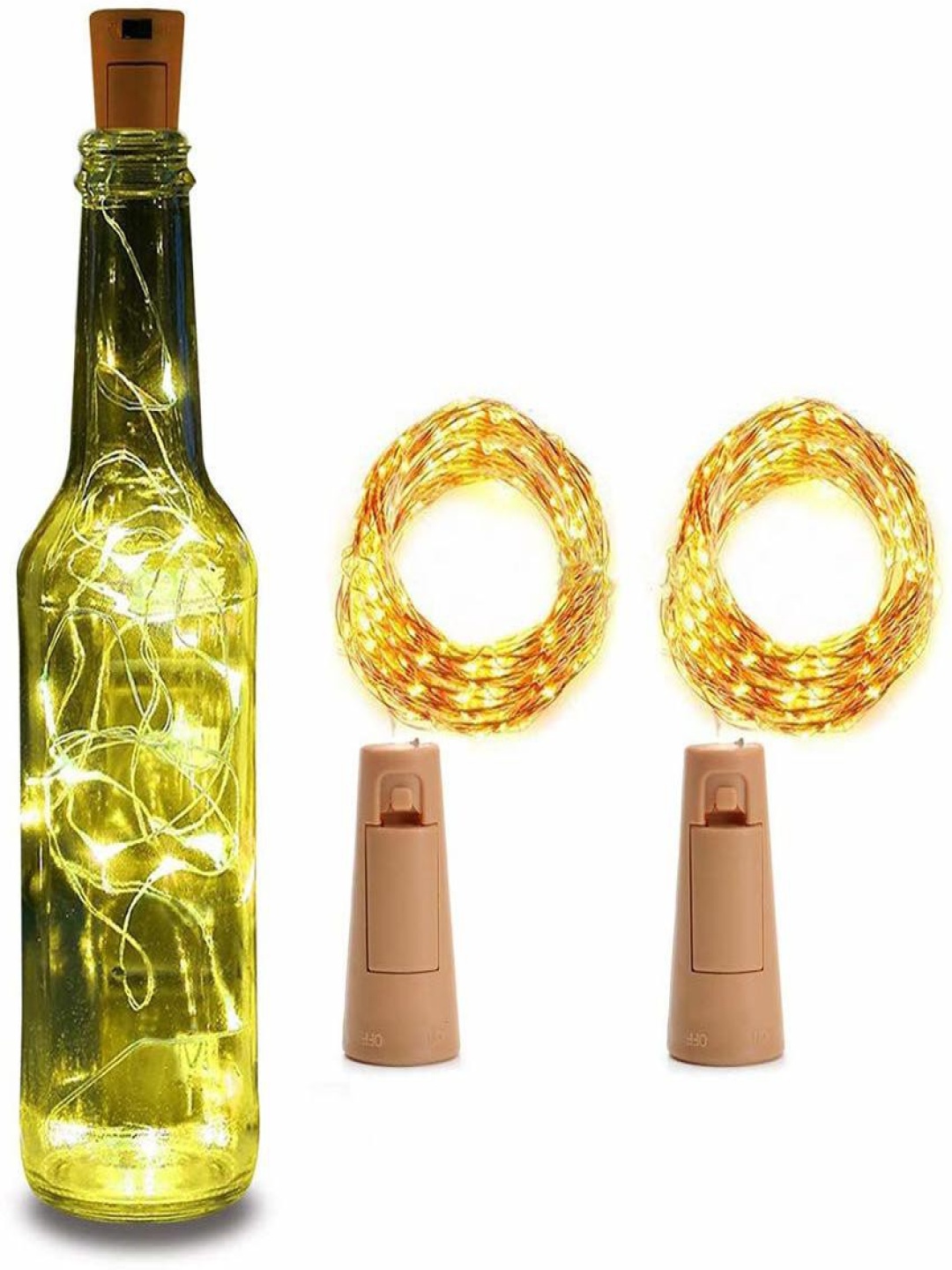 

ENORMITY Yellow 2 Pieces Rice Shape String Lights