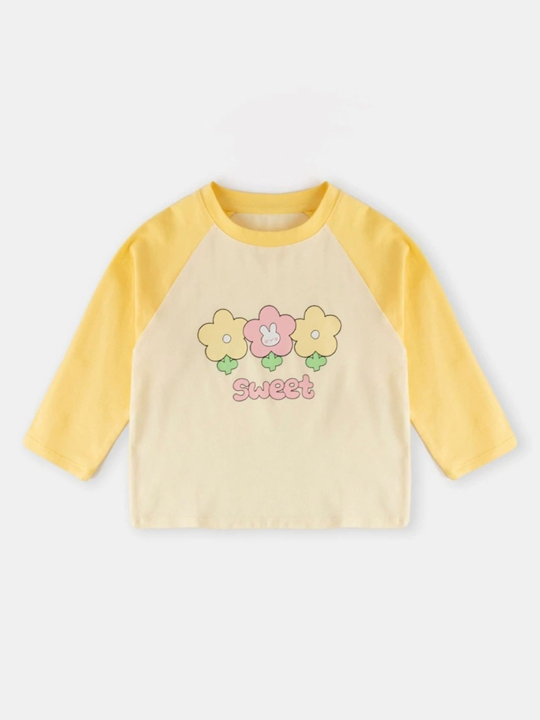 

LULU & SKY Girls Printed Applique T-shirt, Yellow