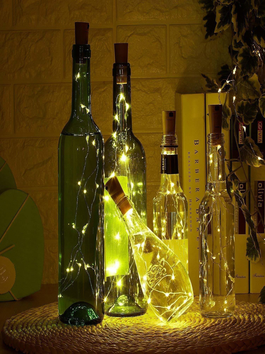 

ENORMITY 2-Pcs Yellow Rice Shaped Cork LED String Lights