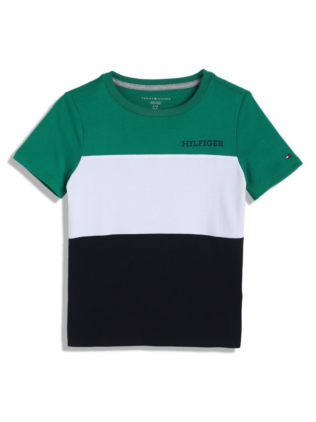 

Tommy Hilfiger Boys Colourblocked Round Neck Cotton T-shirt, Green