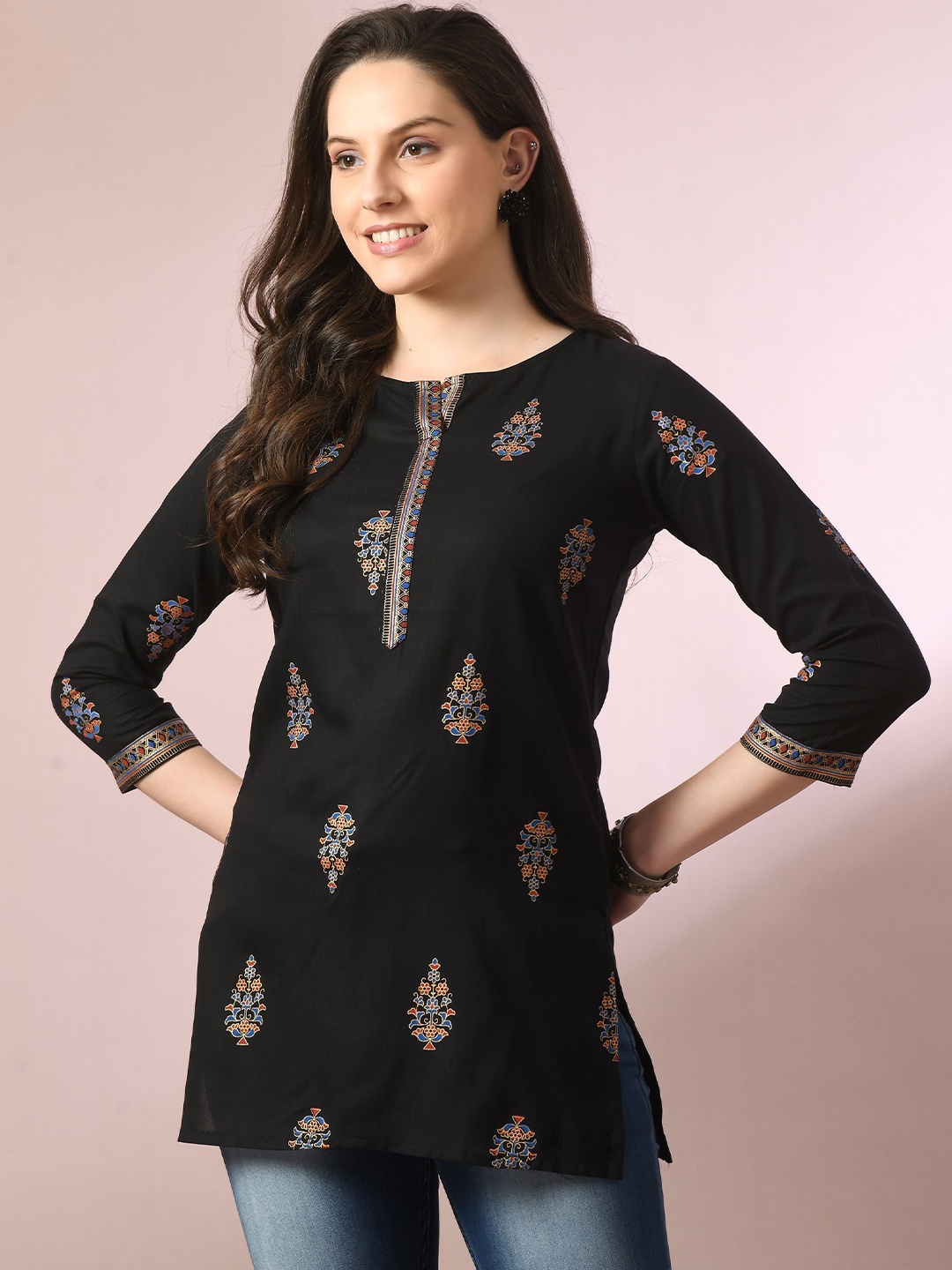 

Metronaut Floral Printed Top, Black