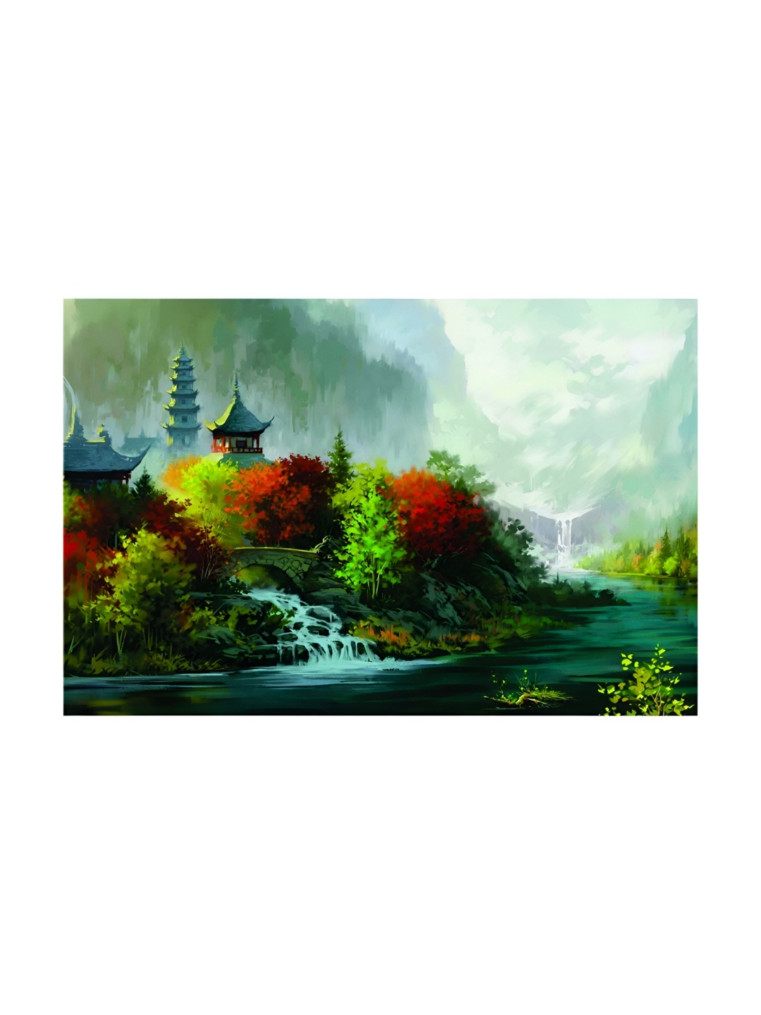 

Inephos Green And Grey Floral and Botanical Printed Canvas Wall Art