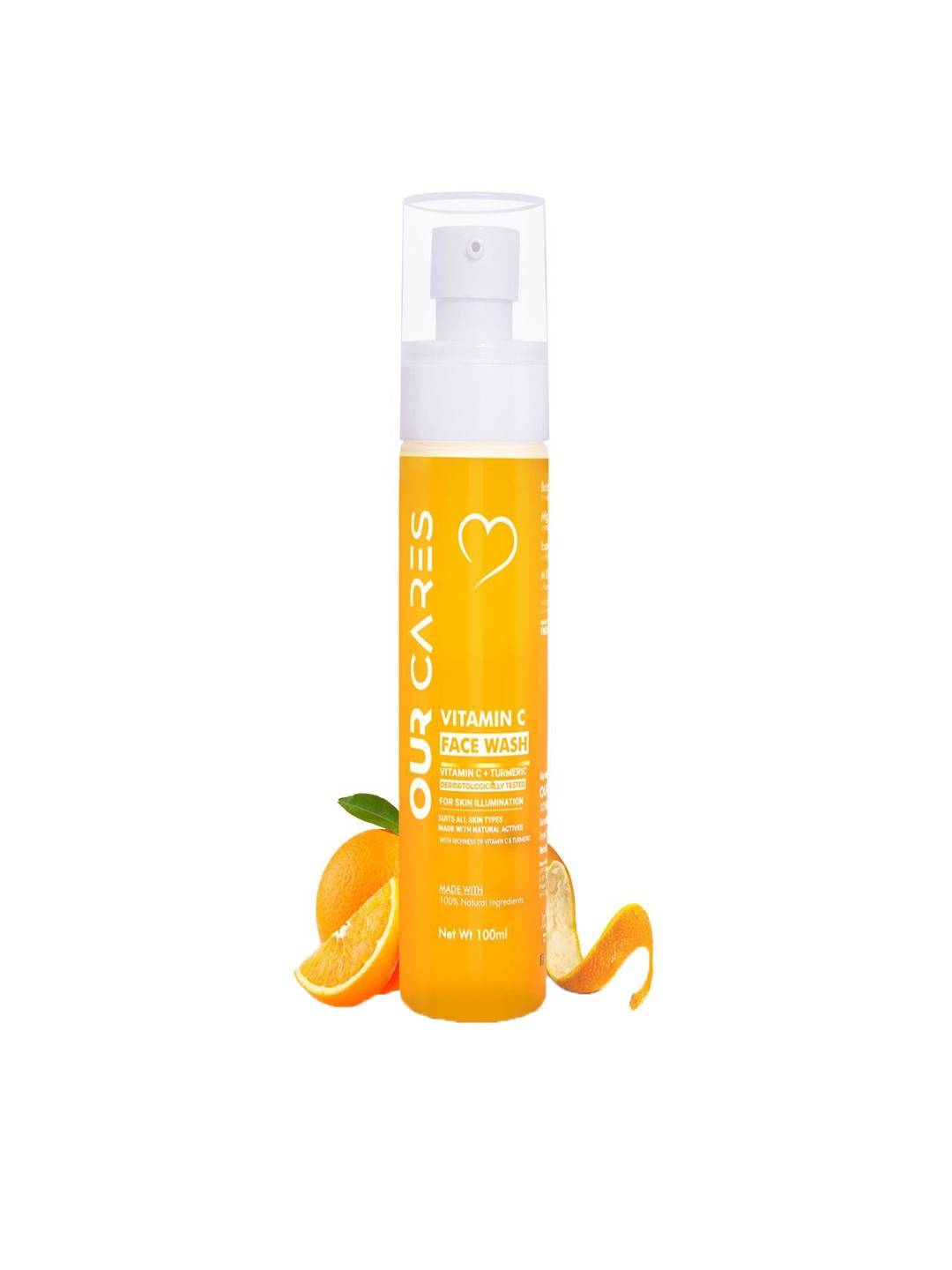 

Our Cares Vitamin C Face Wash For Skin Glow With Orange Peel Extract - 100 ml, Yellow