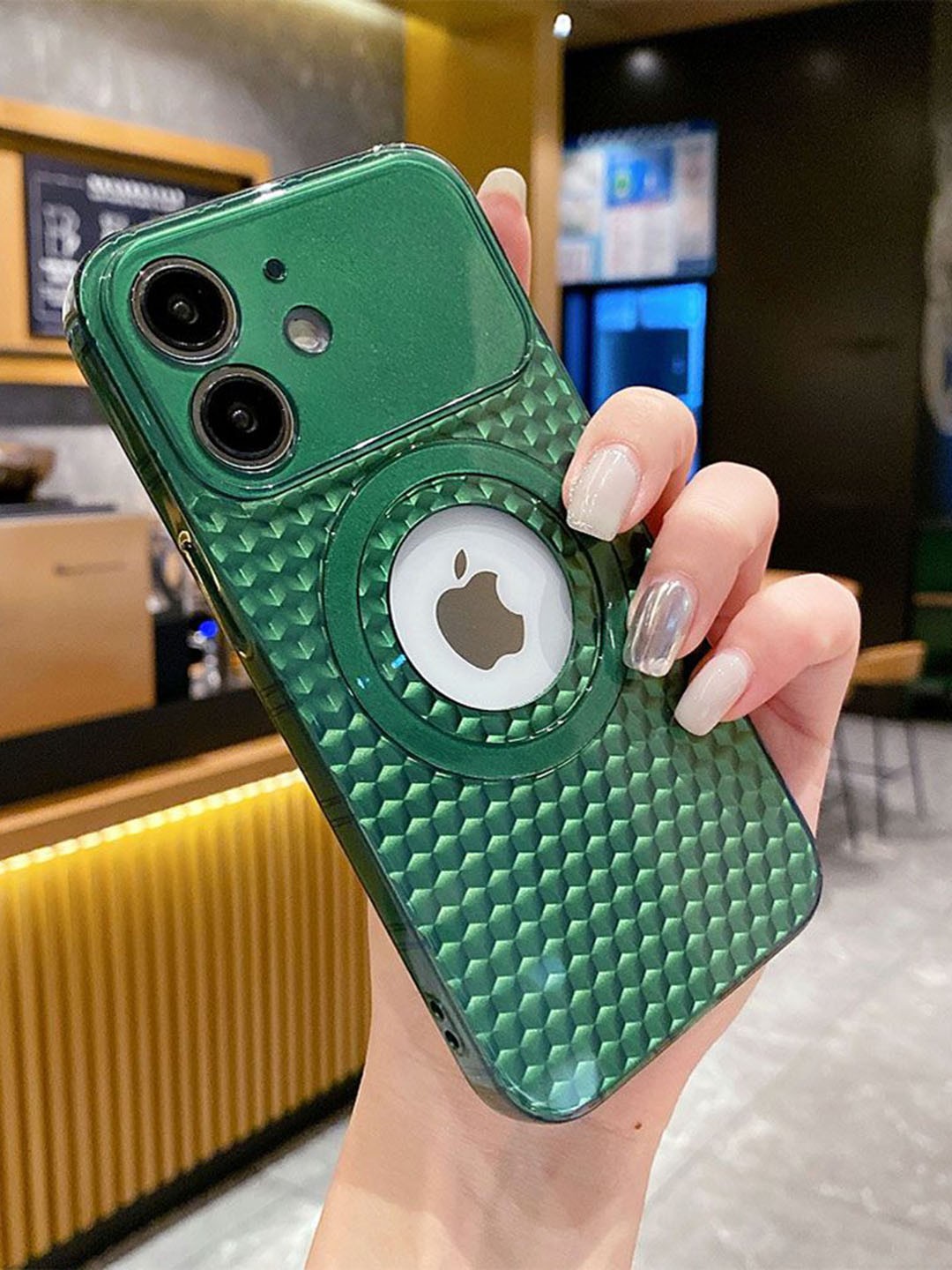 

Luxury Kase LK088 Hollow Out Mag-Safe Magnetic Wireless Charging iPhone 11 Back Case, Green