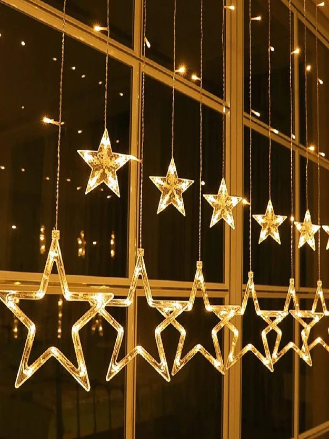 

SPARK WORLD Yellow Star Shape String Lights, Gold