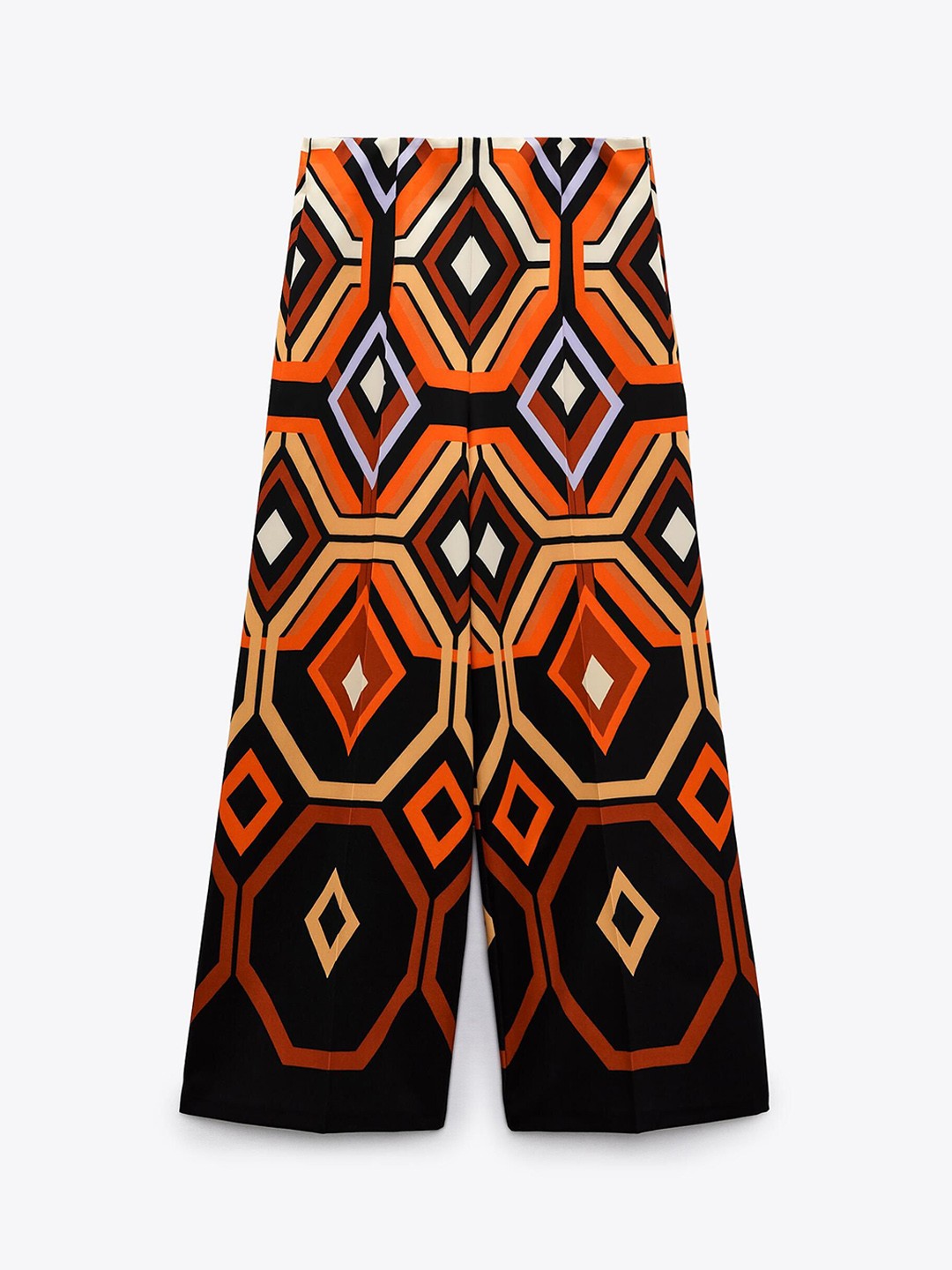 

ZARA Women Printed Trousers, Orange