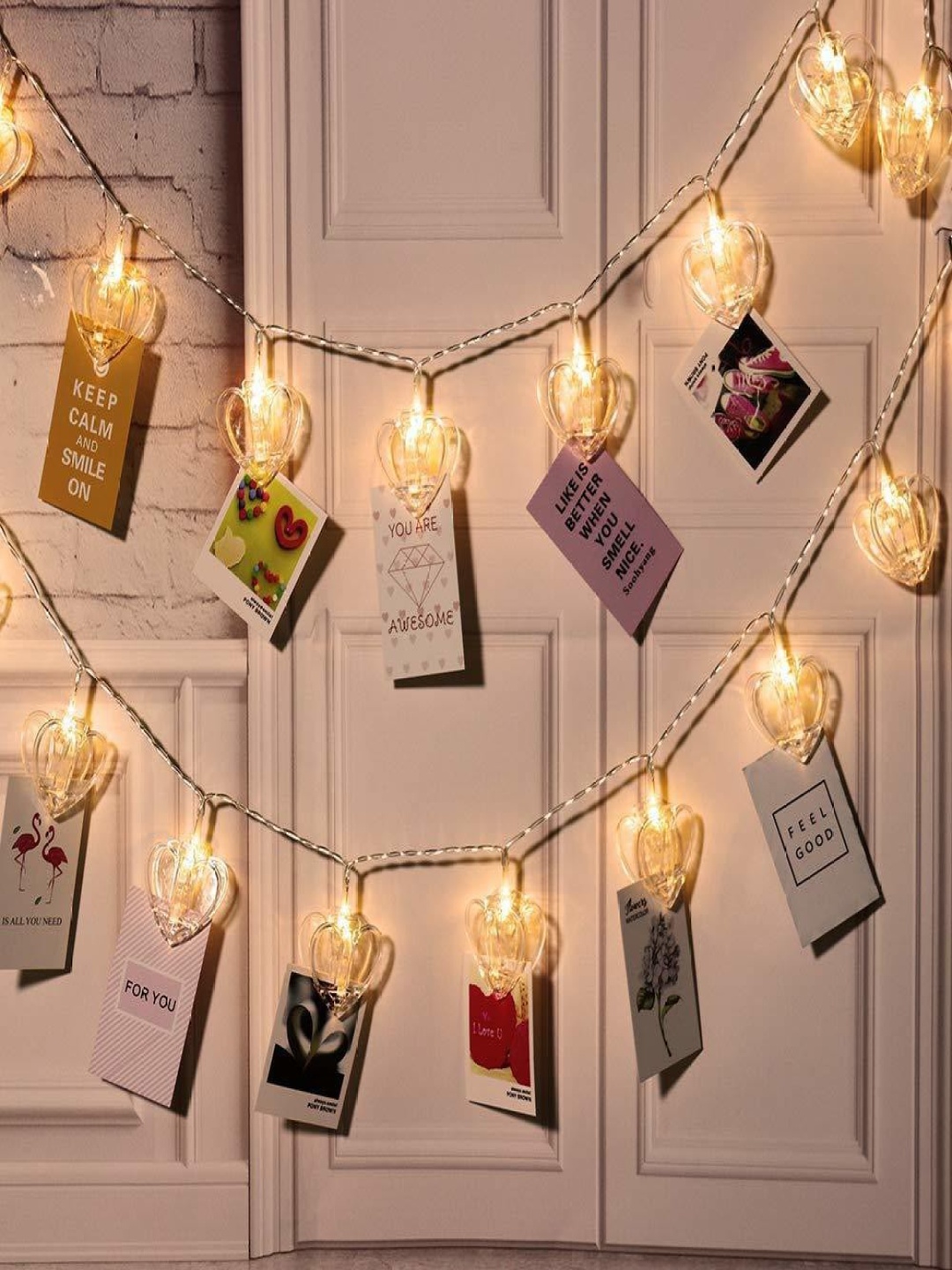 

SPARK WORLD Heart Shaped String Lights, Yellow