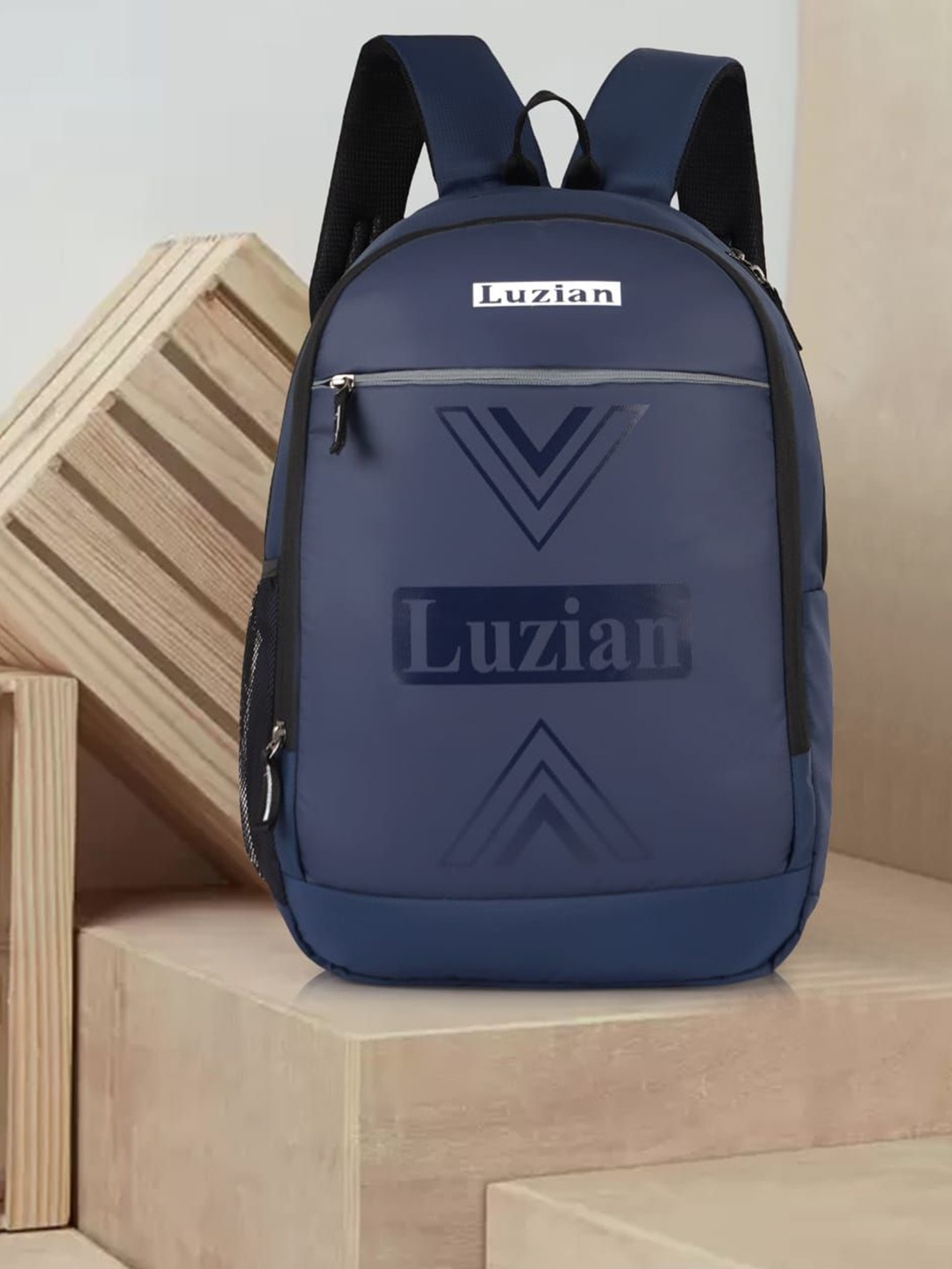 

Luzian Men Brand Logo Backpack, Blue