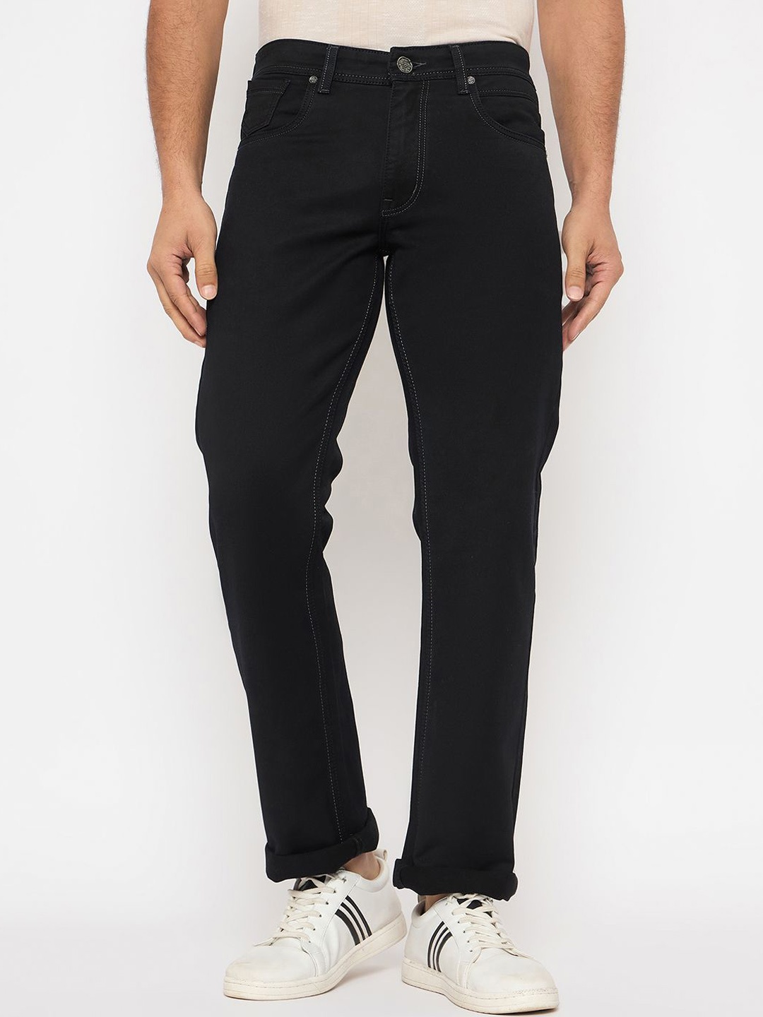

Duke Men Stretchable Mid-Rise Jeans, Black