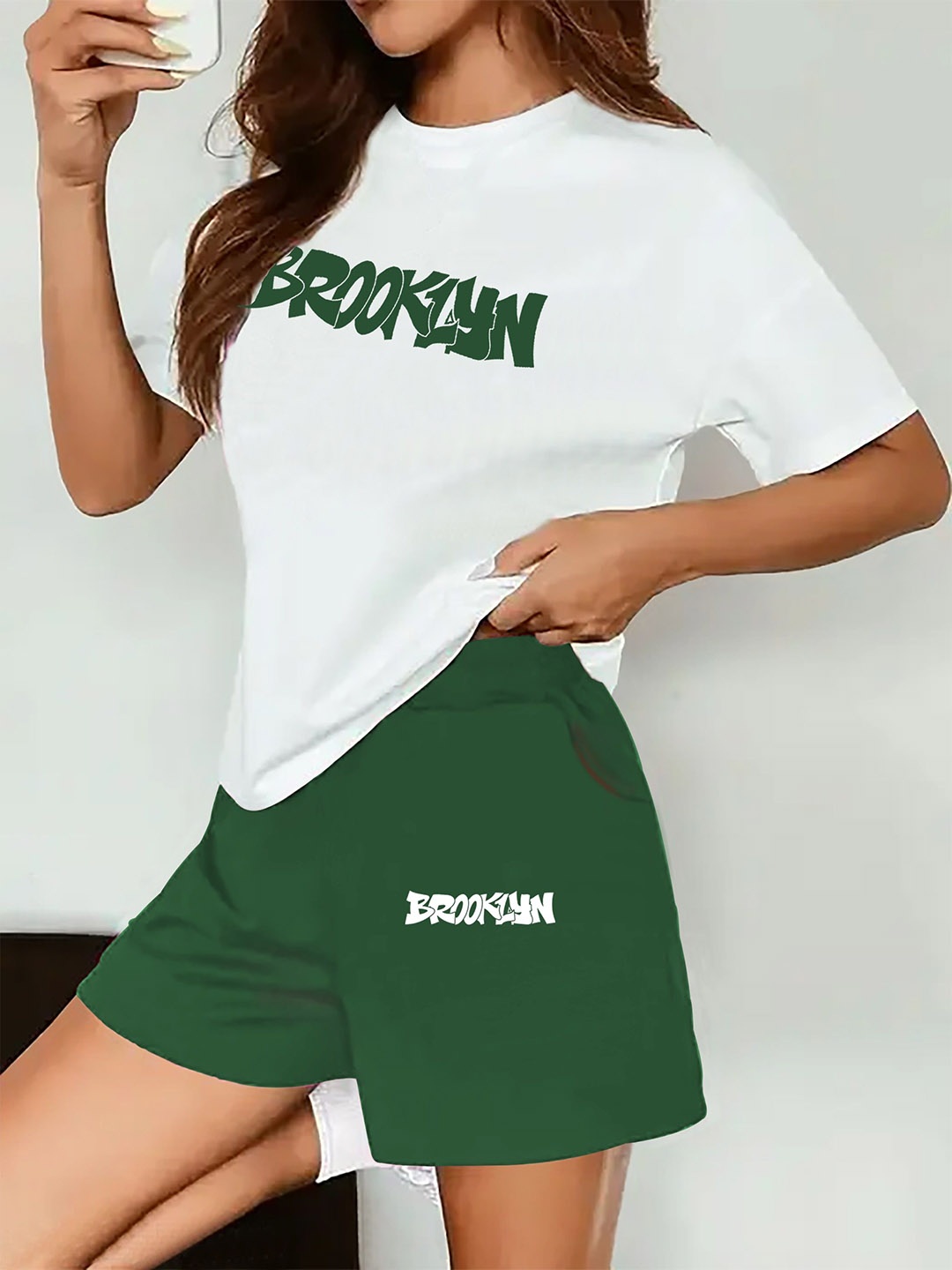 

My Swag Typography Printed Round Neck T-Shirt With Short, Green