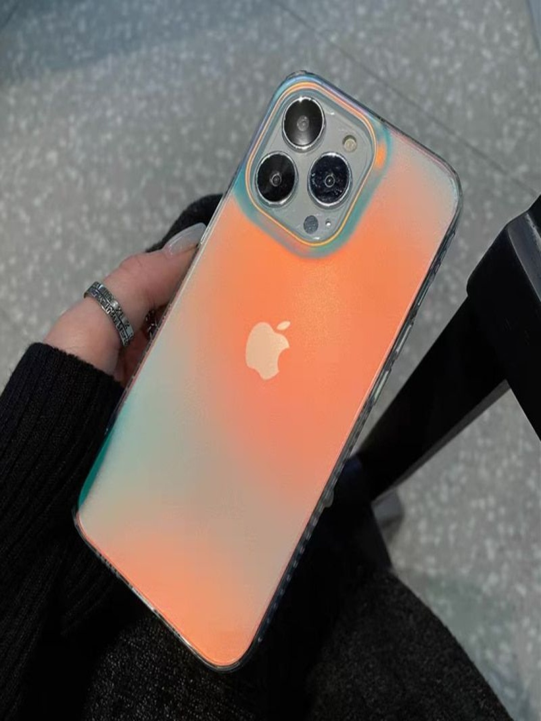 

Luxury Kase Thermoplastic Polyurethane Matte Laser Gradient iPhone 13 Pro Max Back Case, Orange