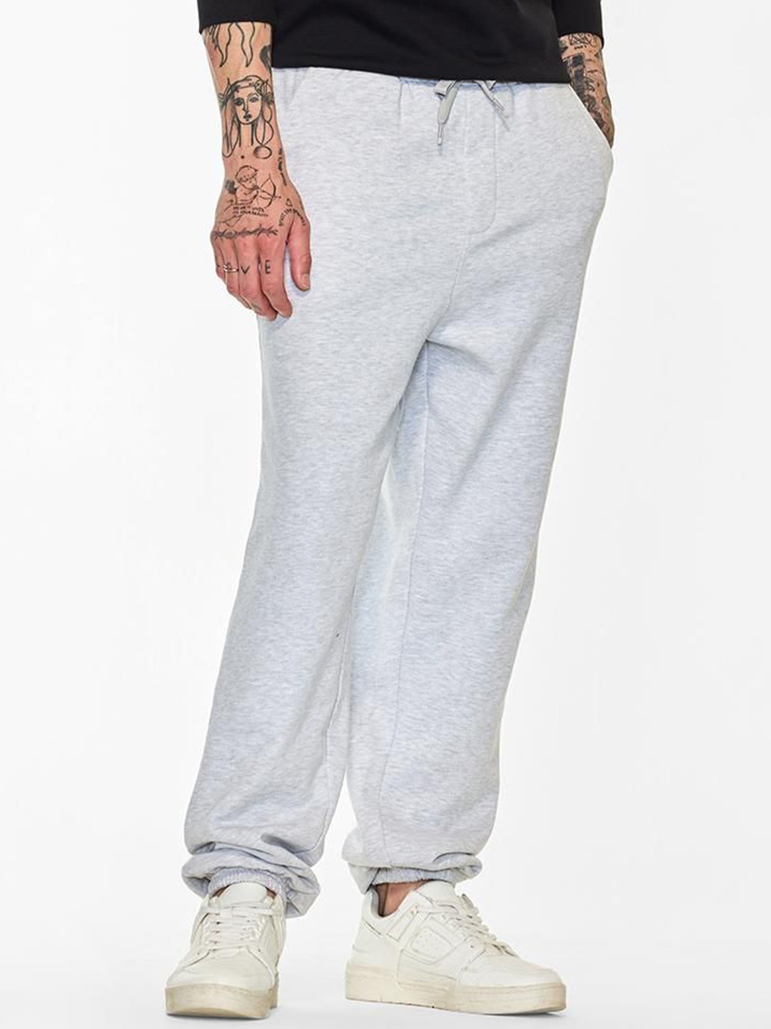 

Snitch Men Pure Cotton Mid Rise Joggers, Grey