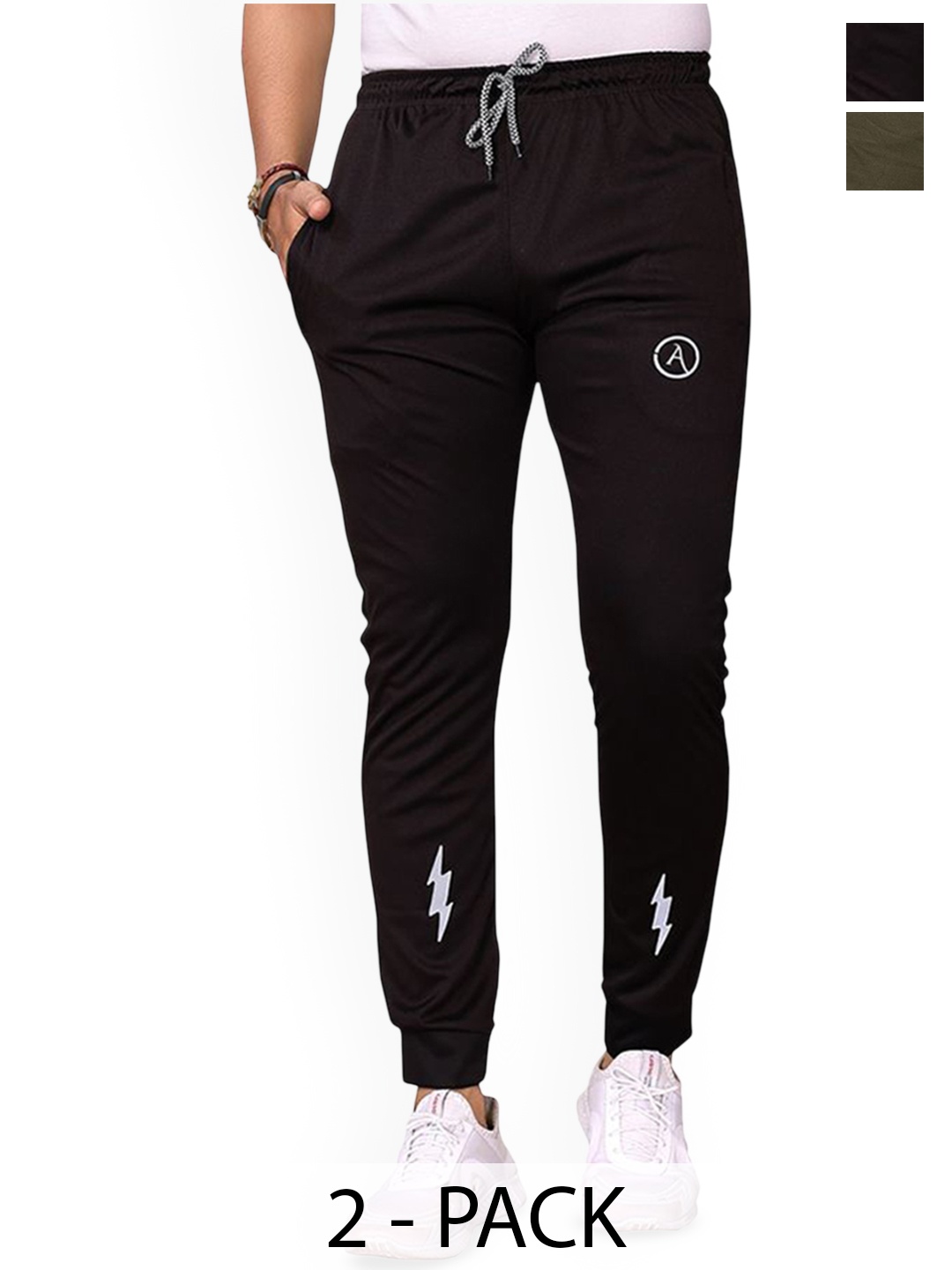 

Moda Rapido Men Pack Of 2 Mid Rise Regular Fit Joggers, Green