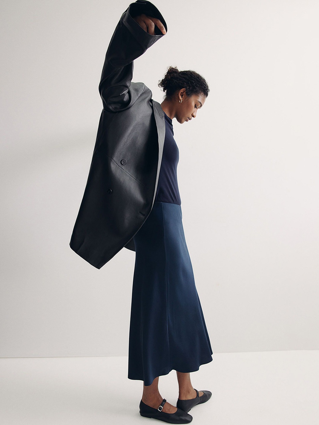

H&M Midi Skirt, Blue