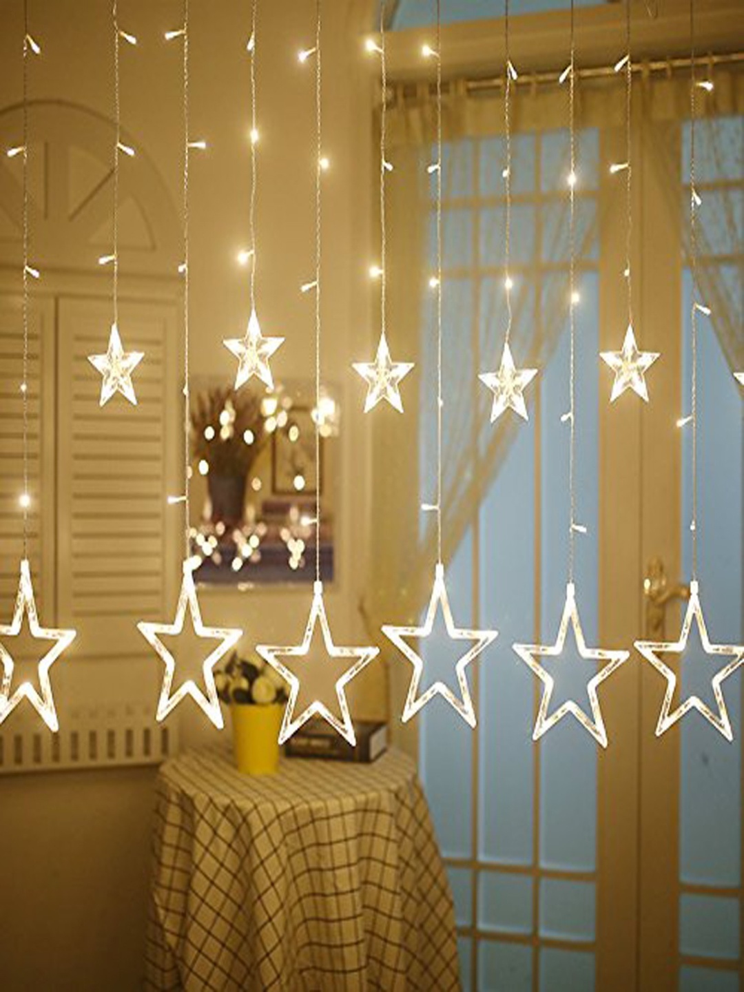 

ENORMITY Yellow & White Star Shape String Lights