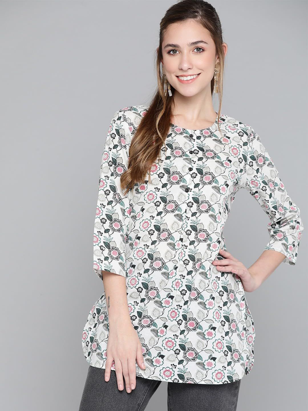 

13-Star Print A-Line Mini Dress, White