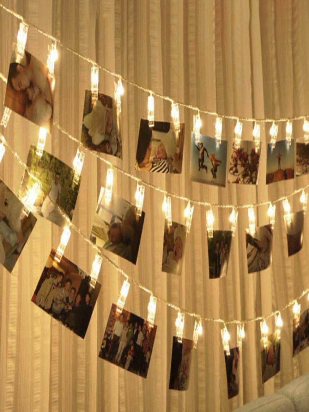 

SPARK WORLD Photo Clip Shape String Lights, Gold