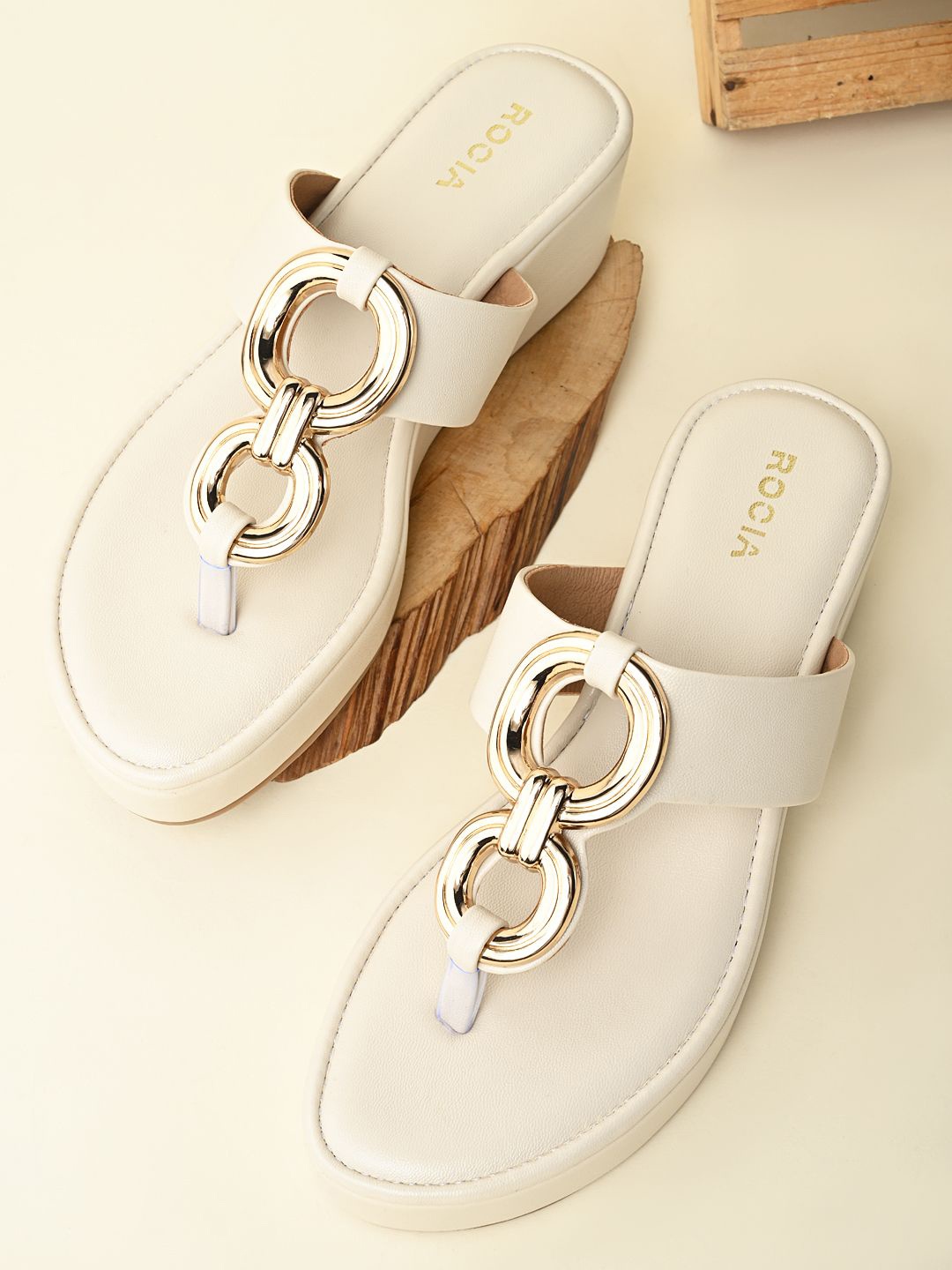 

Rocia Wedge Sandals, Cream
