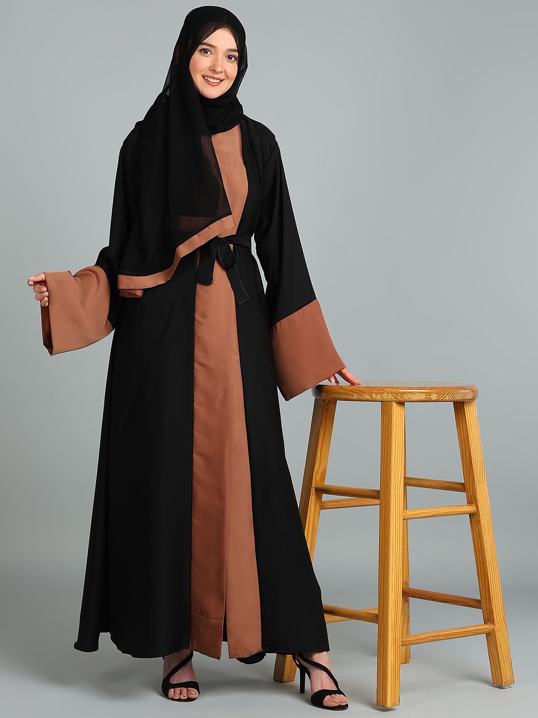 

BROKE BRAND Abaya Long Sleeves Burqas, Brown