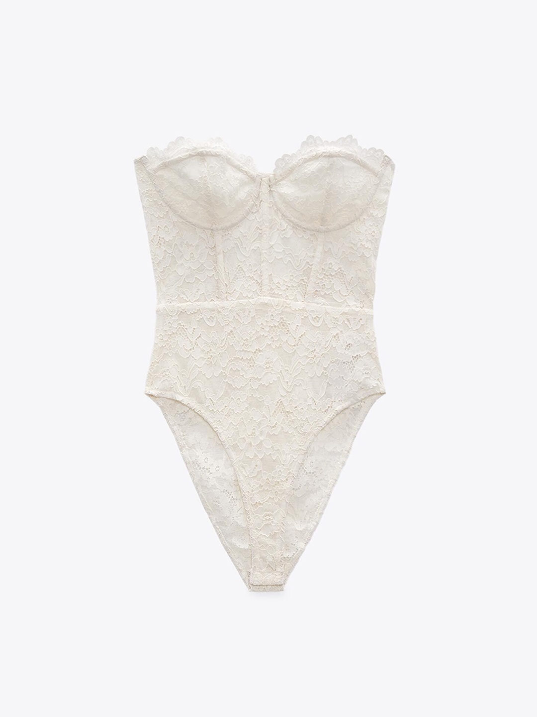 

ZARA Women Beige Bodysuit