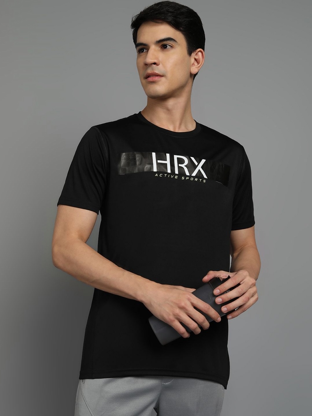 

HRX by Hrithik Roshan Men Typography Printed Round Neck T-shirt, Black