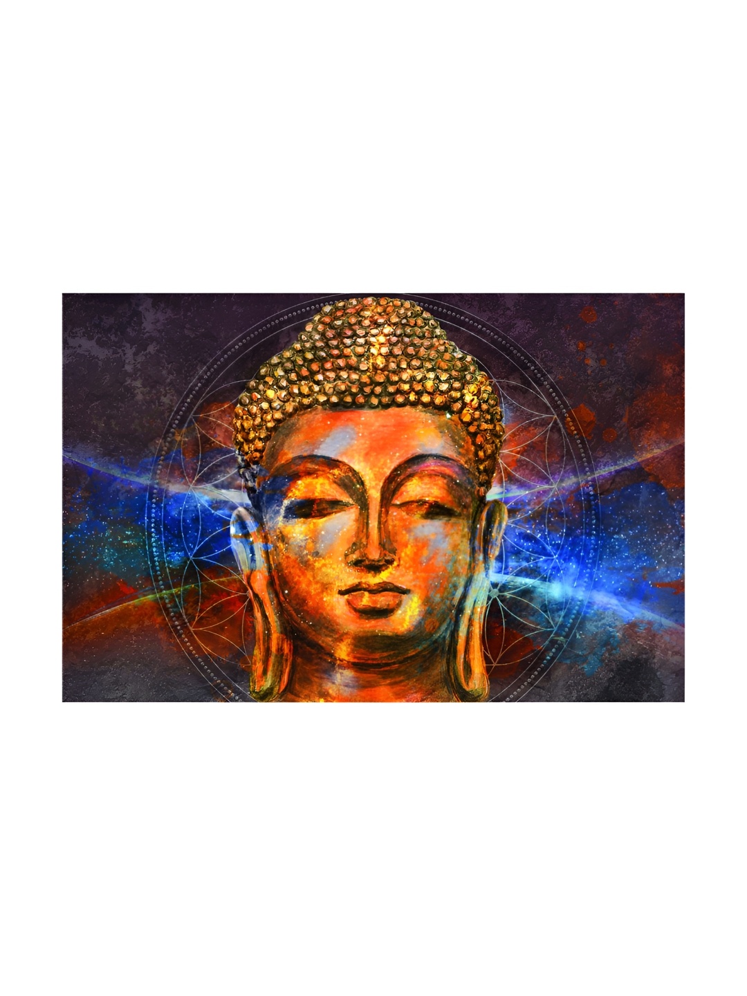 

Inephos Brown & Blue Religious Printed Canvas Wall Art