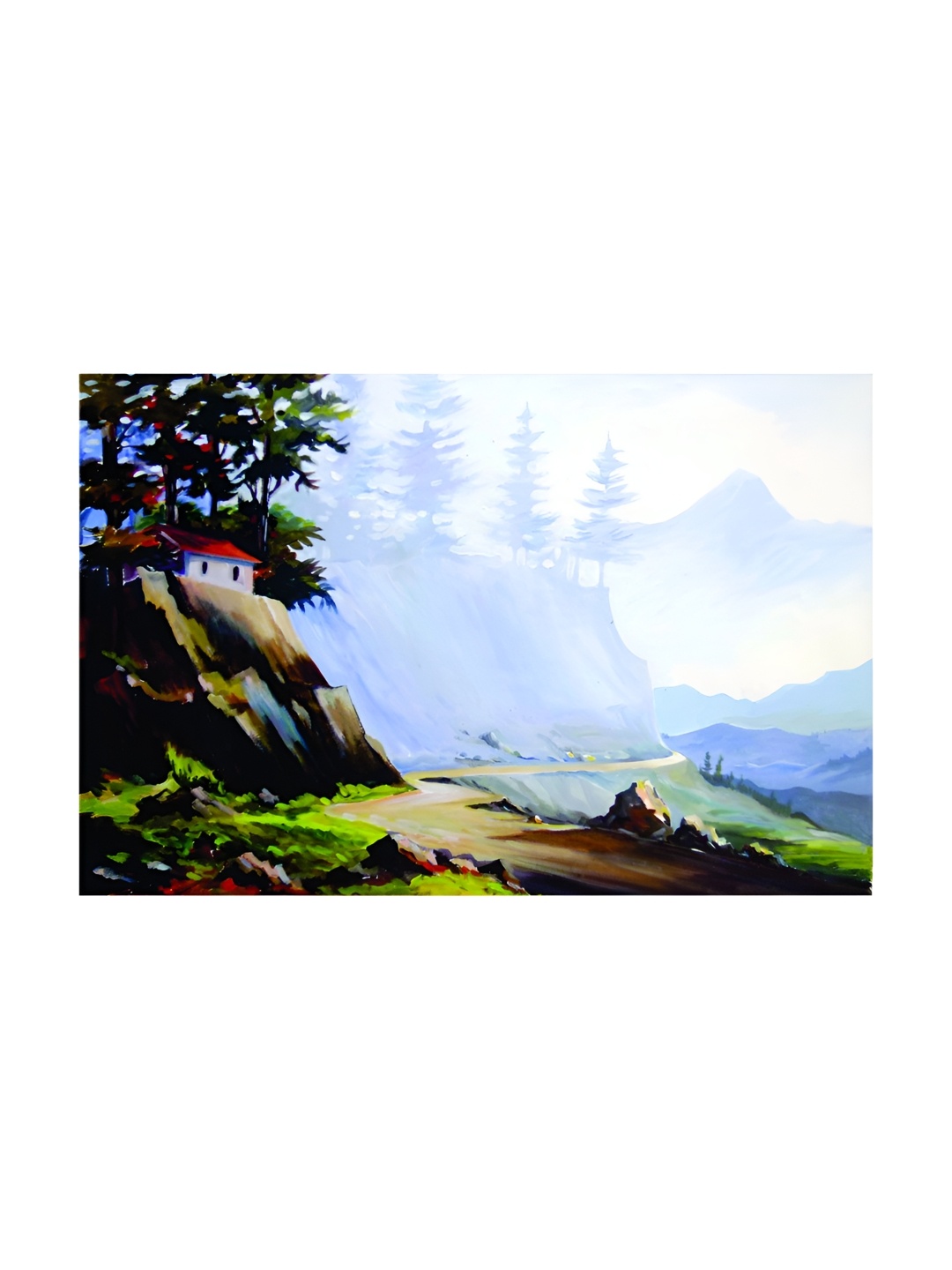 

Inephos White And Green Printed Canvas Wall Art