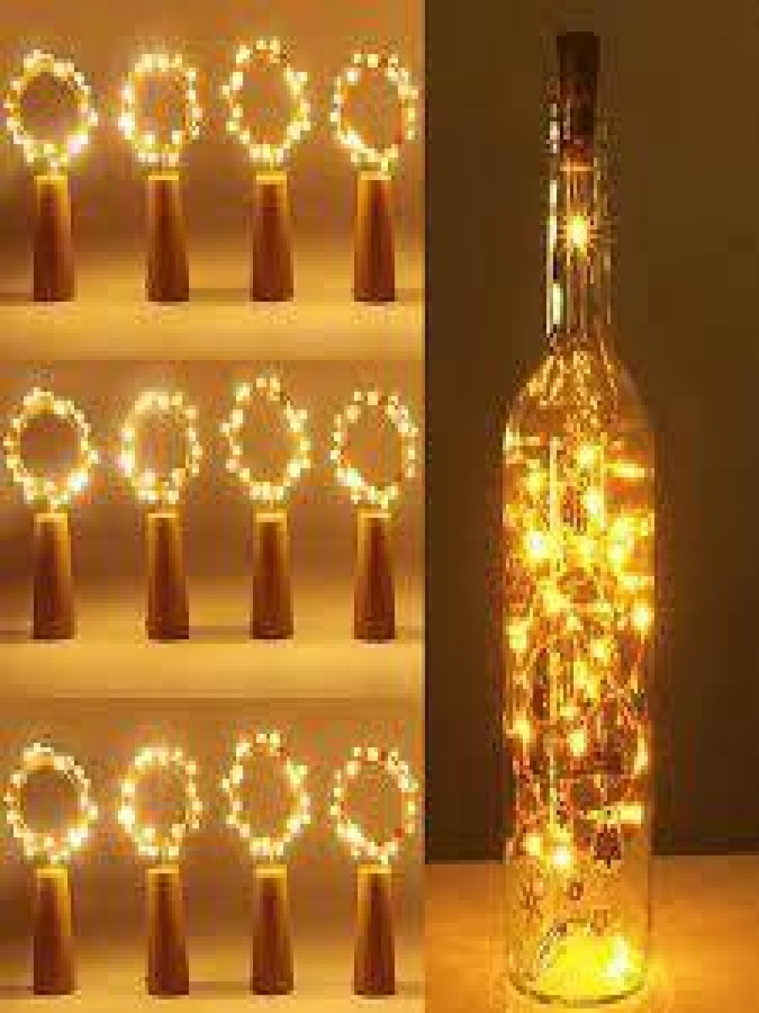 

ENORMITY Yellow 12 Pieces Cork LED String Lights