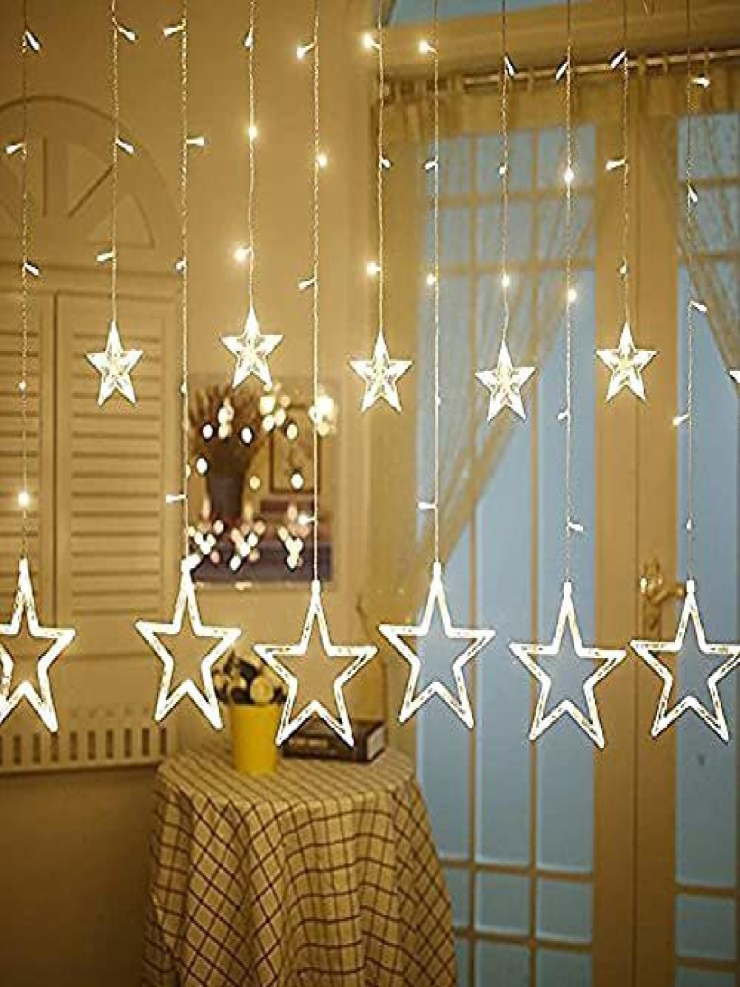 

ENORMITY Yellow 138 Pieces Star Shaped LED String Lights