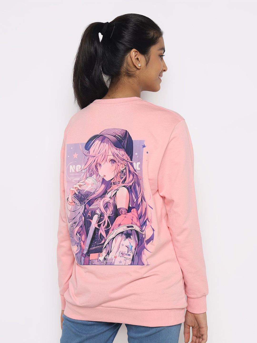 

TotzTouch Girls Printed Cotton Sweatshirt, Rose gold