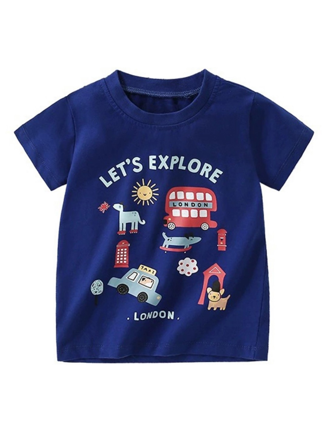 

LULU & SKY Boys Printed Applique T-shirt, Blue