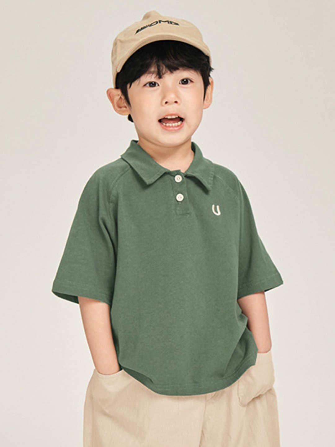 

LULU & SKY Boys Polo Collar T-shirt, Green