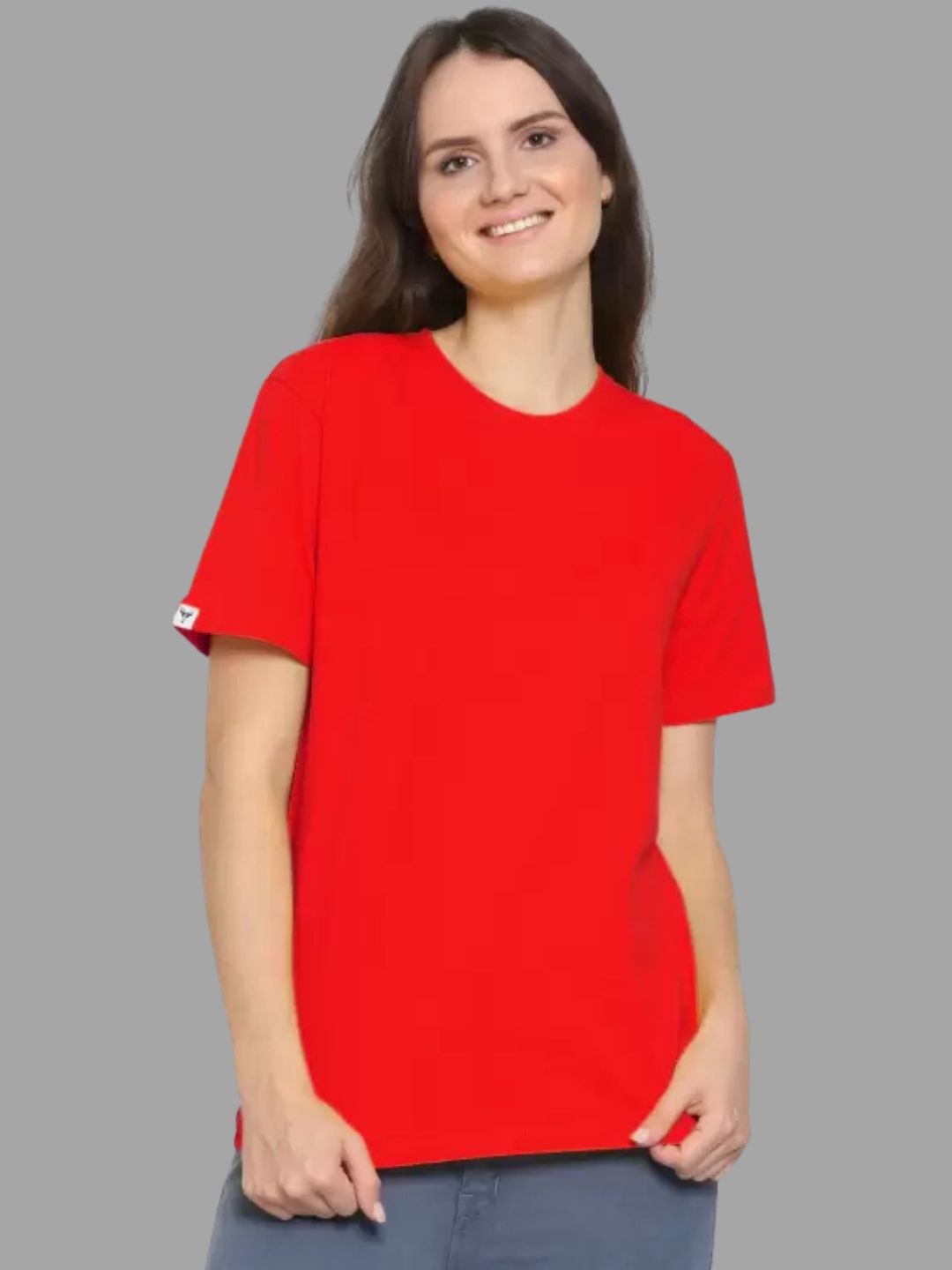 

Harashree Women Bio Finish Solid Relaxed Fit Casual T-shirt, Red
