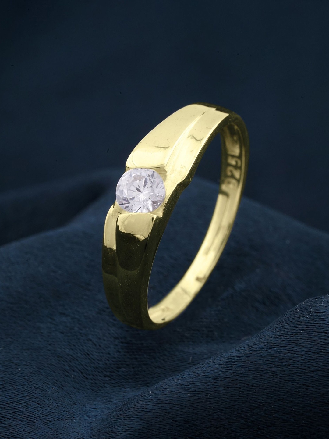 

Zalkari Gold Plated Cubic Zirconia Studded Finger Ring