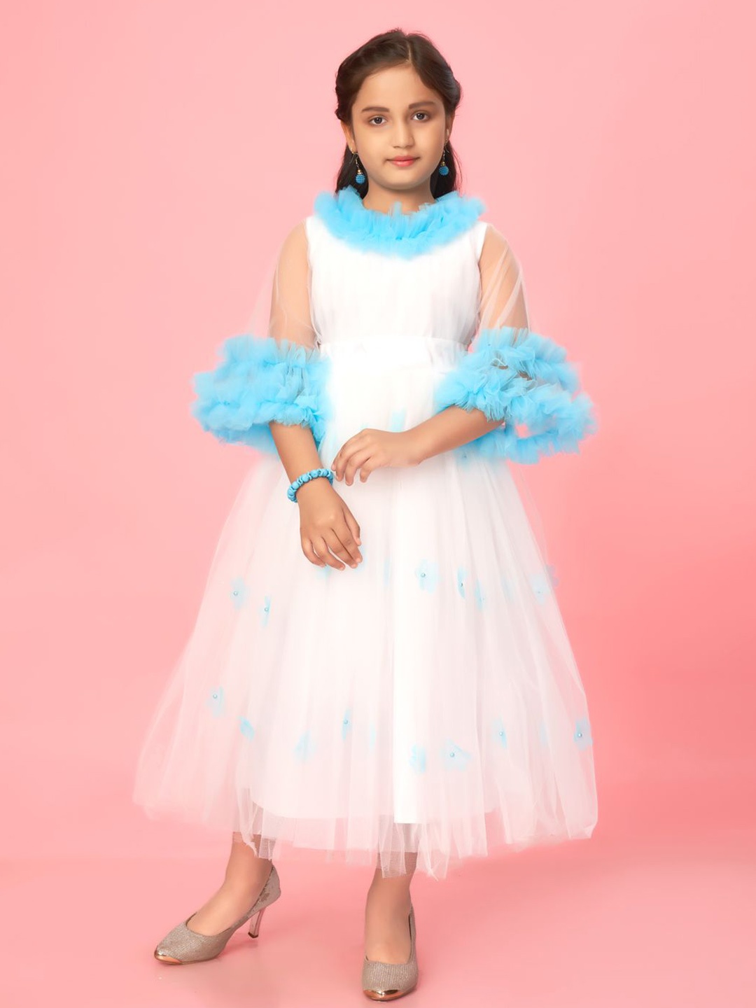 

YK Girls Ruffles Gown Dress, White