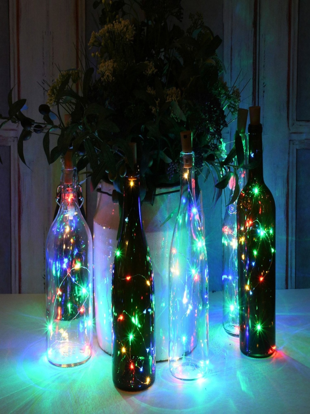 

ENORMITY Yellow & Red 5 Pieces Rice Shaped Cork LED String Lights