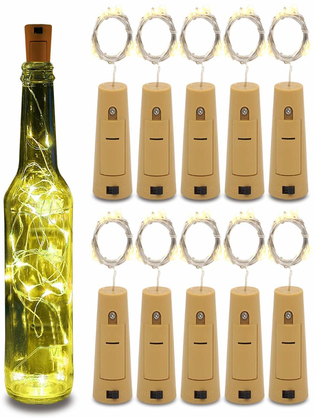

SPARK WORLD Yellow 10 Pieces Rice Shape String Lights