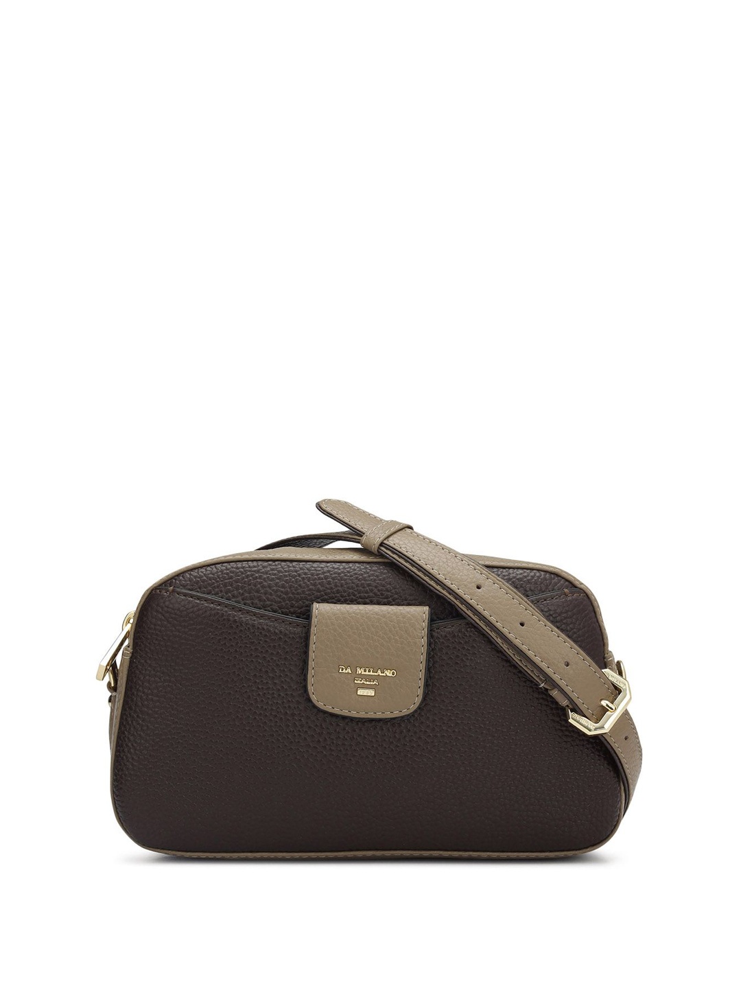 

Da Milano Leather Sling Bag with Applique, Brown