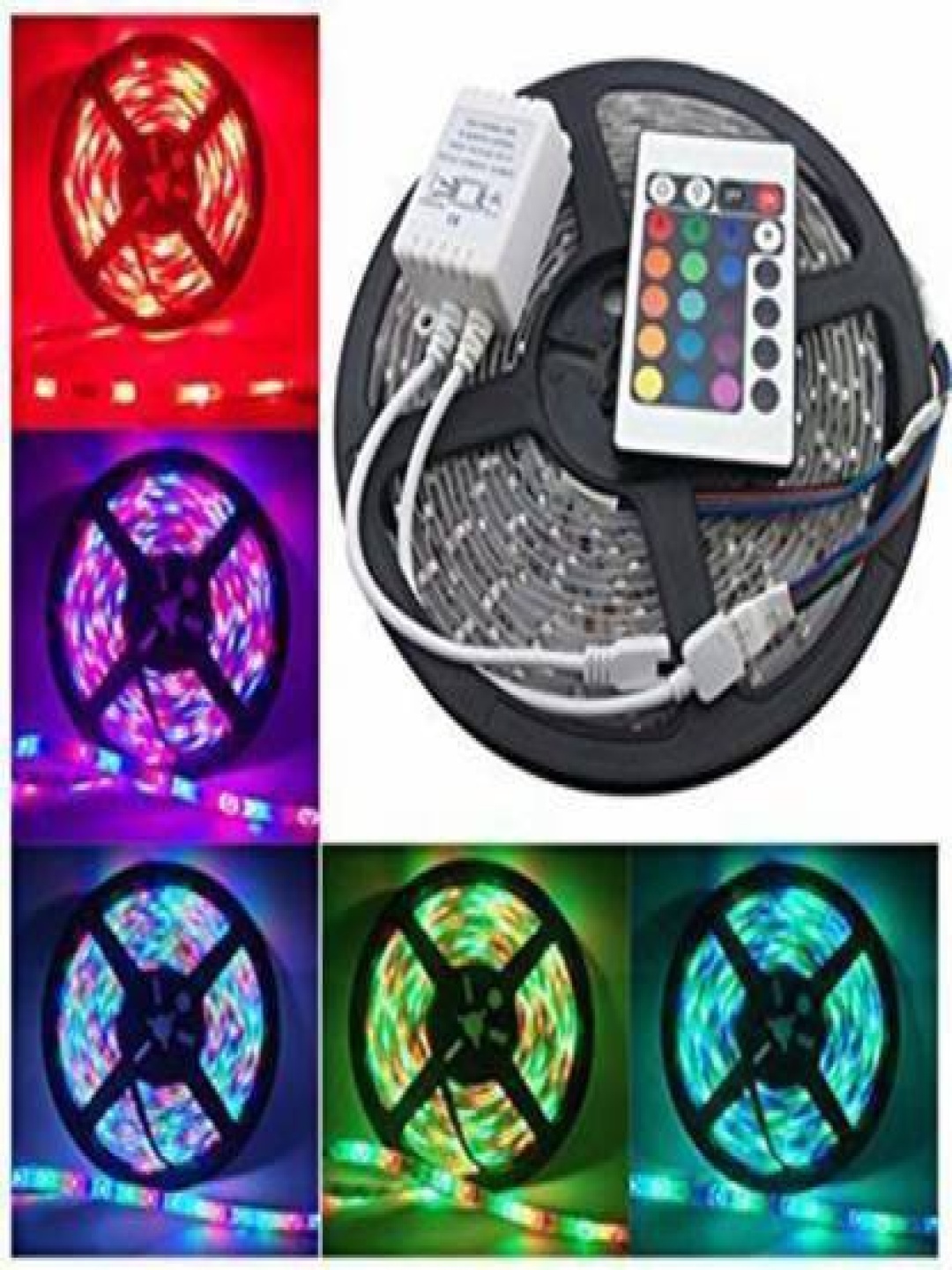 

SPARK WORLD Blue & Red Striped String Lights, Multi